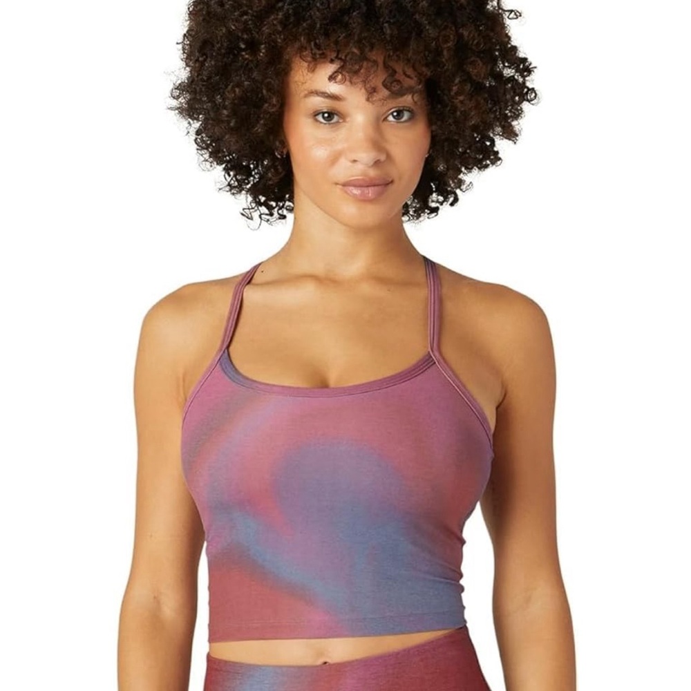 Beyond Yoga Spacedye Printed Slim Racerback Cropped Tank Sz Medium